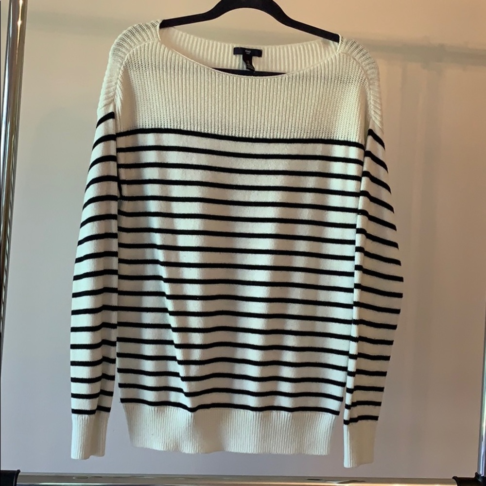 White Sweater with black stripes